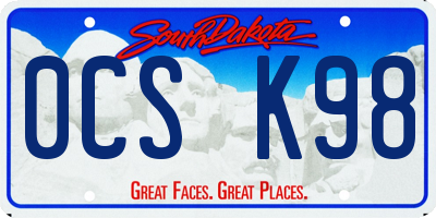 SD license plate 0CSK98