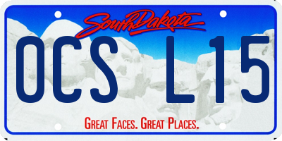 SD license plate 0CSL15