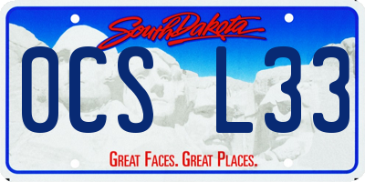 SD license plate 0CSL33