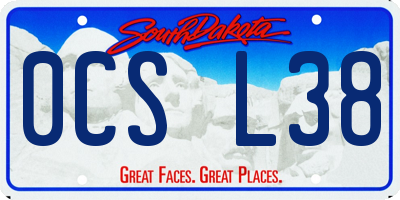 SD license plate 0CSL38