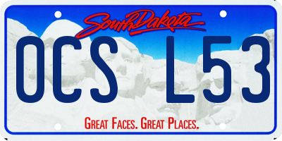 SD license plate 0CSL53