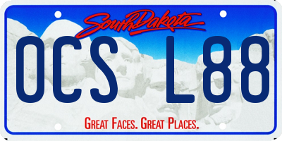 SD license plate 0CSL88