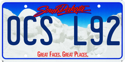 SD license plate 0CSL92