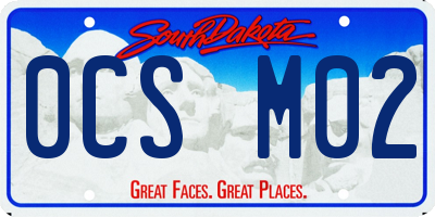 SD license plate 0CSM02