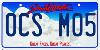 SD license plate 0CSM05