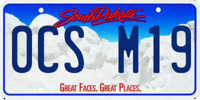 SD license plate 0CSM19