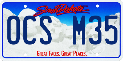 SD license plate 0CSM35