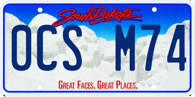 SD license plate 0CSM74