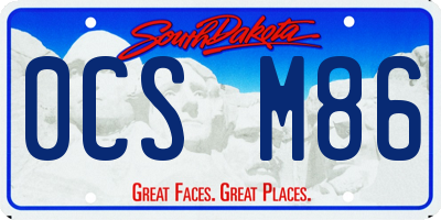 SD license plate 0CSM86