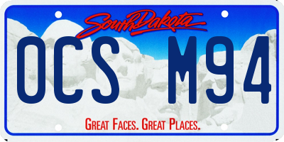 SD license plate 0CSM94