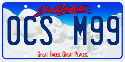 SD license plate 0CSM99