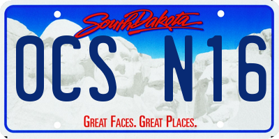 SD license plate 0CSN16