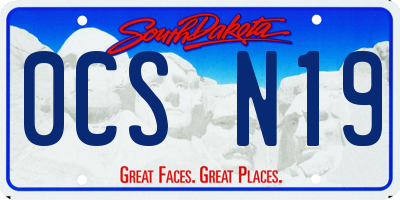 SD license plate 0CSN19