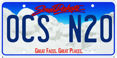SD license plate 0CSN20