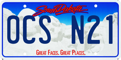 SD license plate 0CSN21