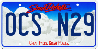 SD license plate 0CSN29