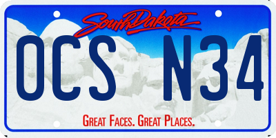 SD license plate 0CSN34