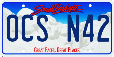 SD license plate 0CSN42