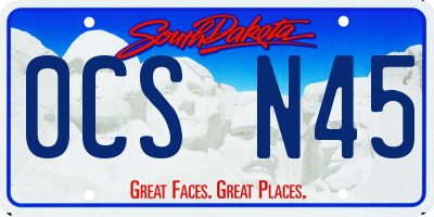 SD license plate 0CSN45