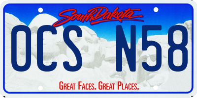 SD license plate 0CSN58