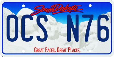 SD license plate 0CSN76
