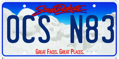SD license plate 0CSN83