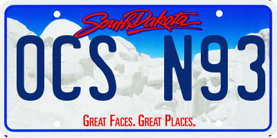 SD license plate 0CSN93