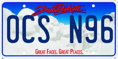 SD license plate 0CSN96