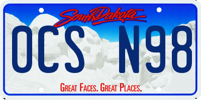 SD license plate 0CSN98