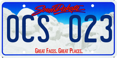 SD license plate 0CSO23