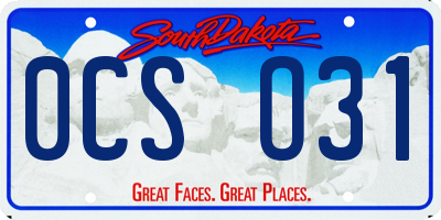 SD license plate 0CSO31