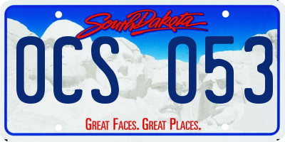 SD license plate 0CSO53