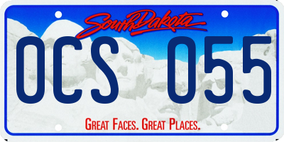 SD license plate 0CSO55