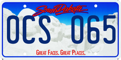 SD license plate 0CSO65