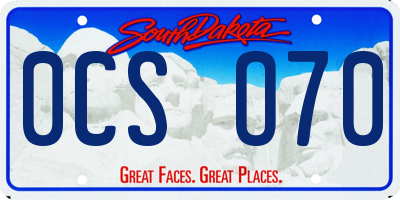 SD license plate 0CSO70