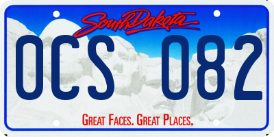 SD license plate 0CSO82
