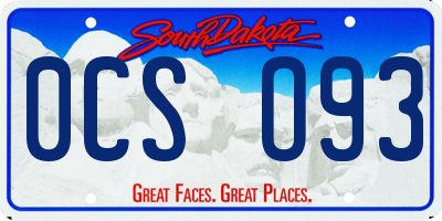 SD license plate 0CSO93