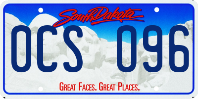 SD license plate 0CSO96
