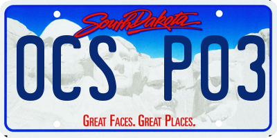 SD license plate 0CSP03