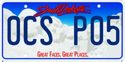 SD license plate 0CSP05