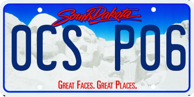 SD license plate 0CSP06