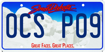 SD license plate 0CSP09