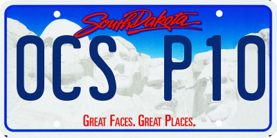 SD license plate 0CSP10
