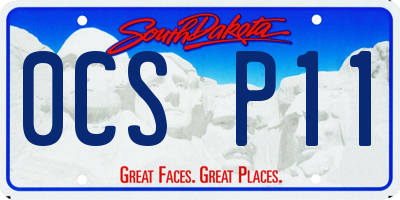 SD license plate 0CSP11