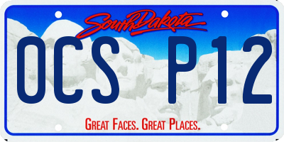 SD license plate 0CSP12