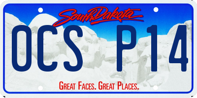 SD license plate 0CSP14