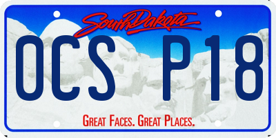 SD license plate 0CSP18