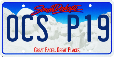SD license plate 0CSP19