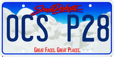 SD license plate 0CSP28