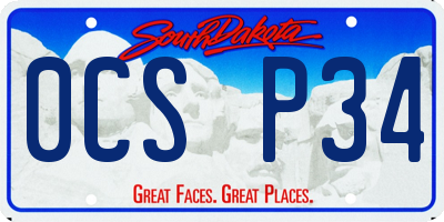 SD license plate 0CSP34